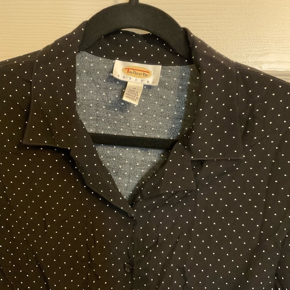 Talbots petite size medium black and white, polka dot - Picture 2 of 6